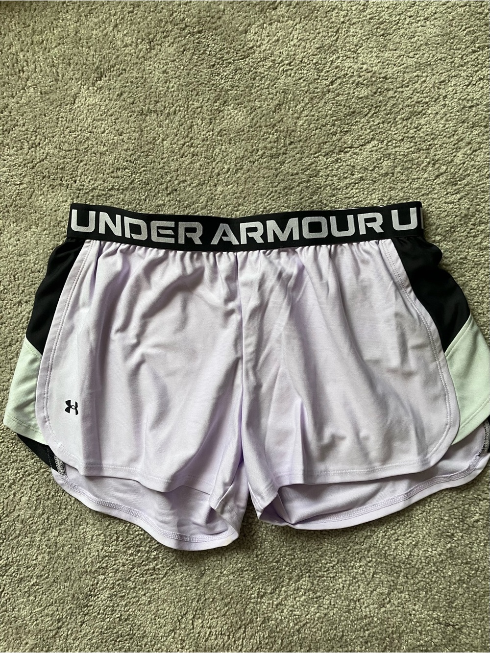 LG Lavender and Black Layered Athletic Shorts